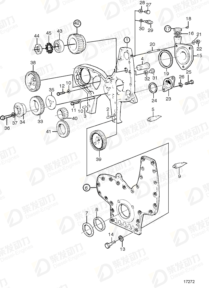 volvo penta Timing gear casing 470646 Drawing volvo penta Timing gear casing 470646 Drawing
